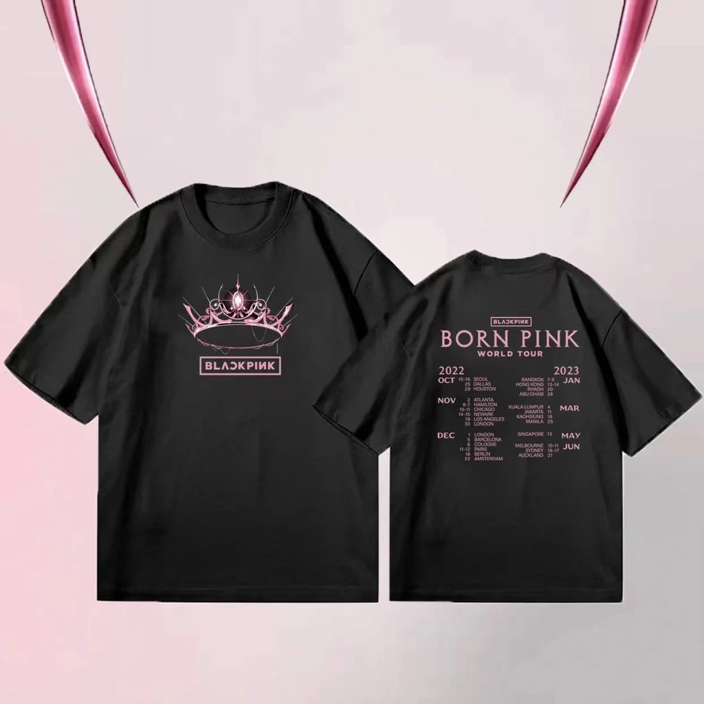 KPOP BLACKPINK BORN PINK Cotton T-shirt LISA JISOO JENNIE ROSÉ