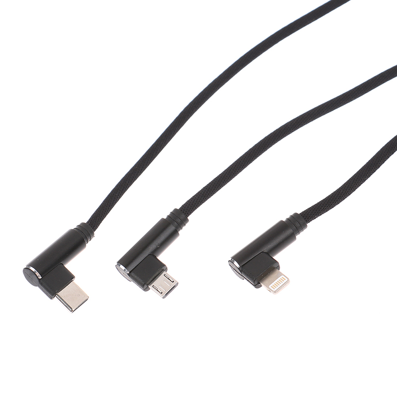 25cm 90 Degree Elbow Usb C Micro Usb Data Cable Usb To Type C Short 2.4a Fast Charging Cable For All Smartphones.