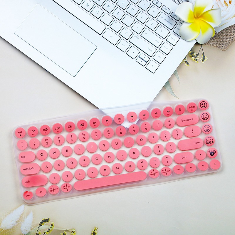 Applicable to Logitech POP KEYS wireless Bluetooth mechanical keyboard film girls cute ipad waterproof round button cover. 