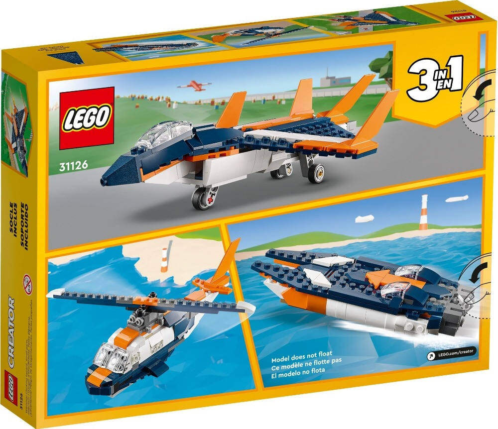 【Official】 LEGO 31126 Creator 3in1 Supersonic-jet 215pcs  7+