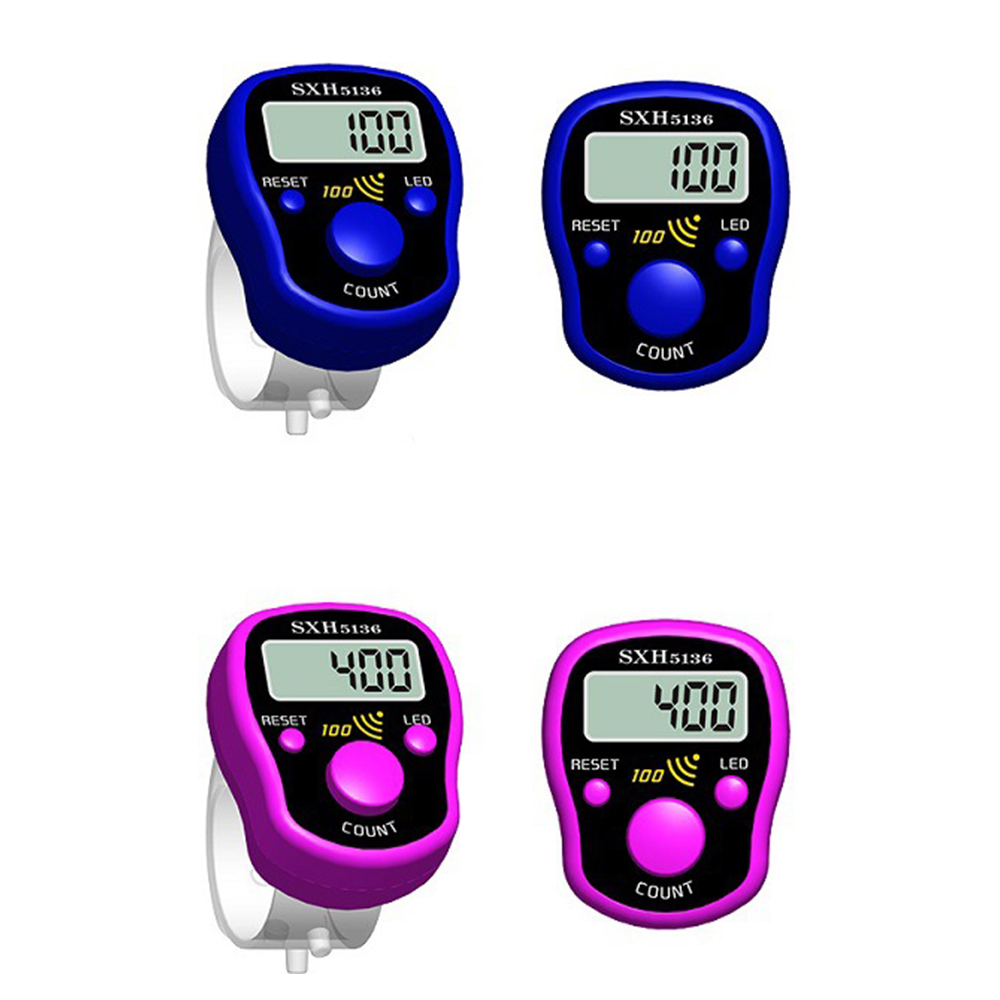 DIPPRUN Finger Counter SXH5136 Finger Ring Electronic Counter LED Nightlight Counter(Color Random)