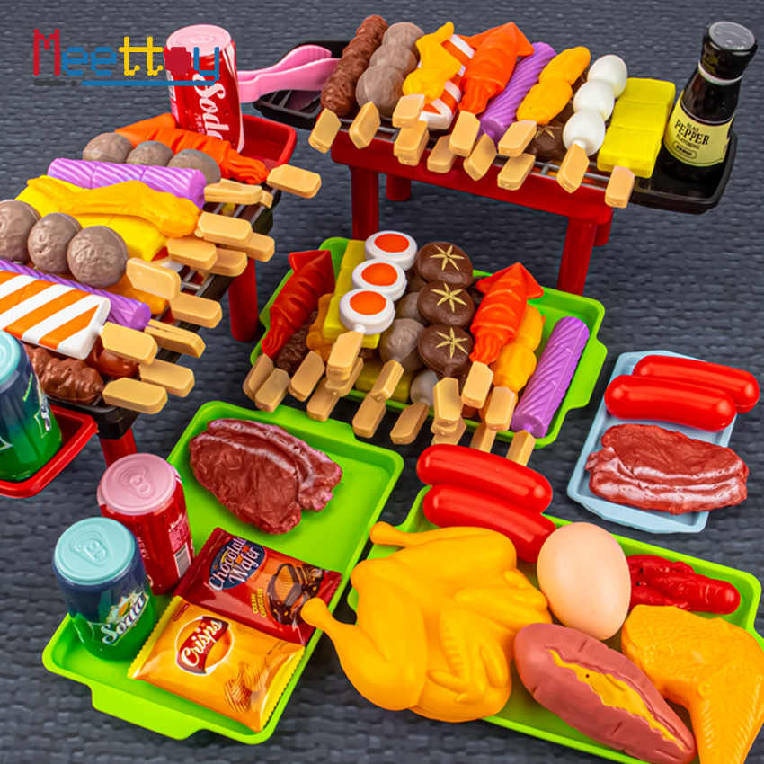 Meettoy Children BBQ Toy Plastic BBQ Kitchen Toys Play Chef Children's
