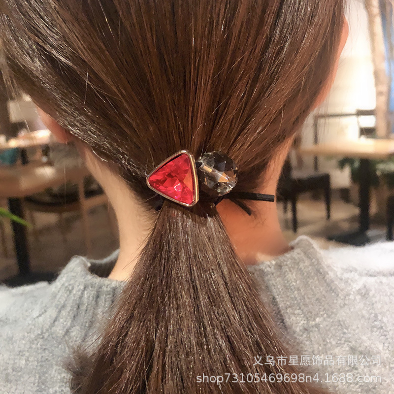 Cột Tóc Đính Hạt Tam Giác + Tròn Thời trang thanh lịch