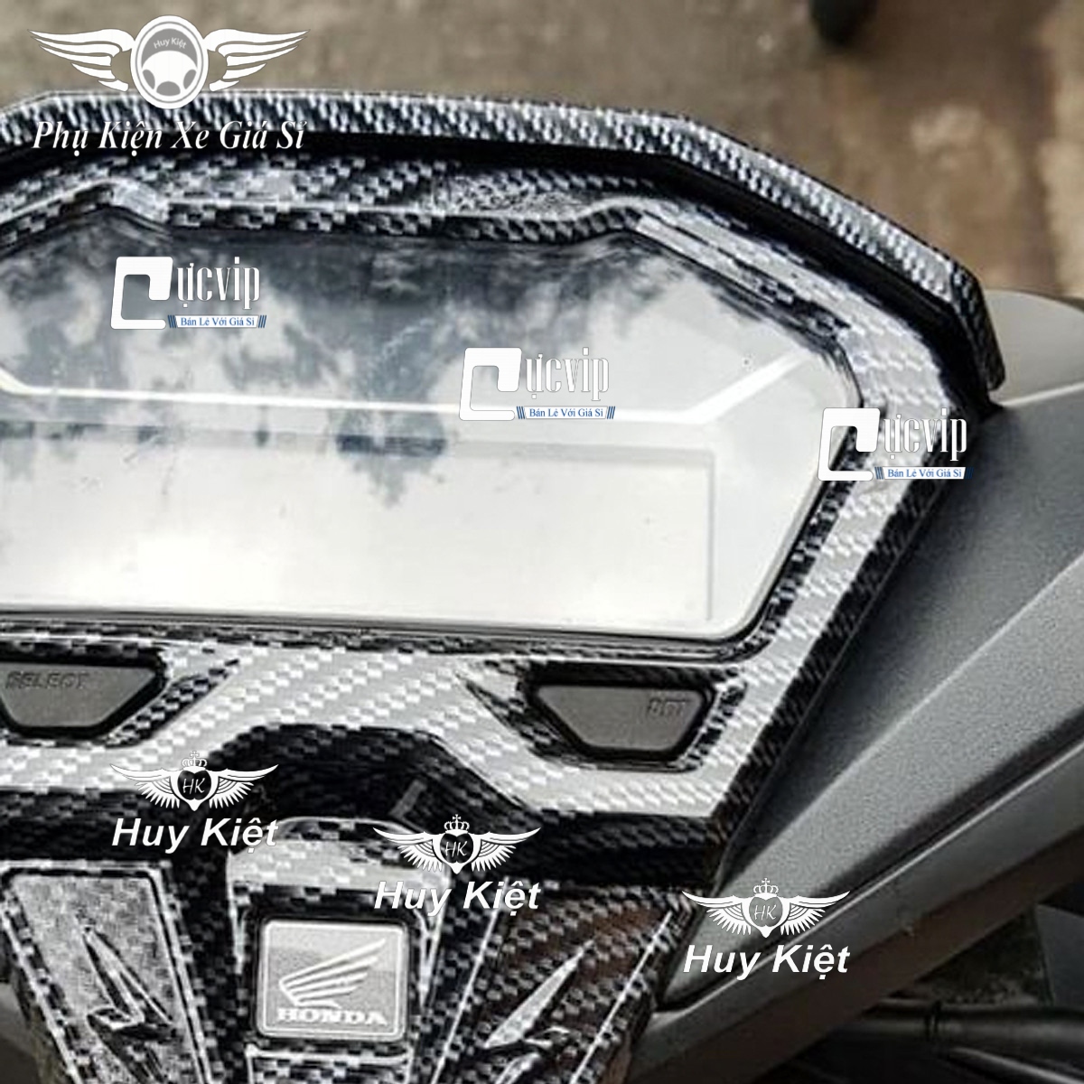 Ốp Đồng Hồ Vario, Click 2018 - 2019 Carbon MS1717