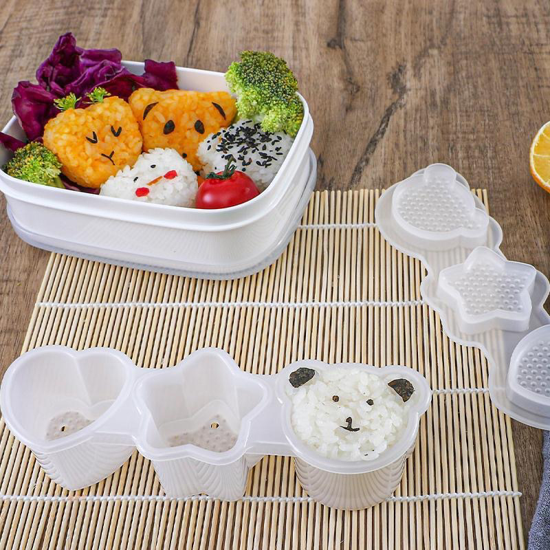 1Pc Cartoon Shape Rice Ball Mold Rice Ball Sushi Roll Bento Embossing Molds DIY Tool Kitchen Accessories