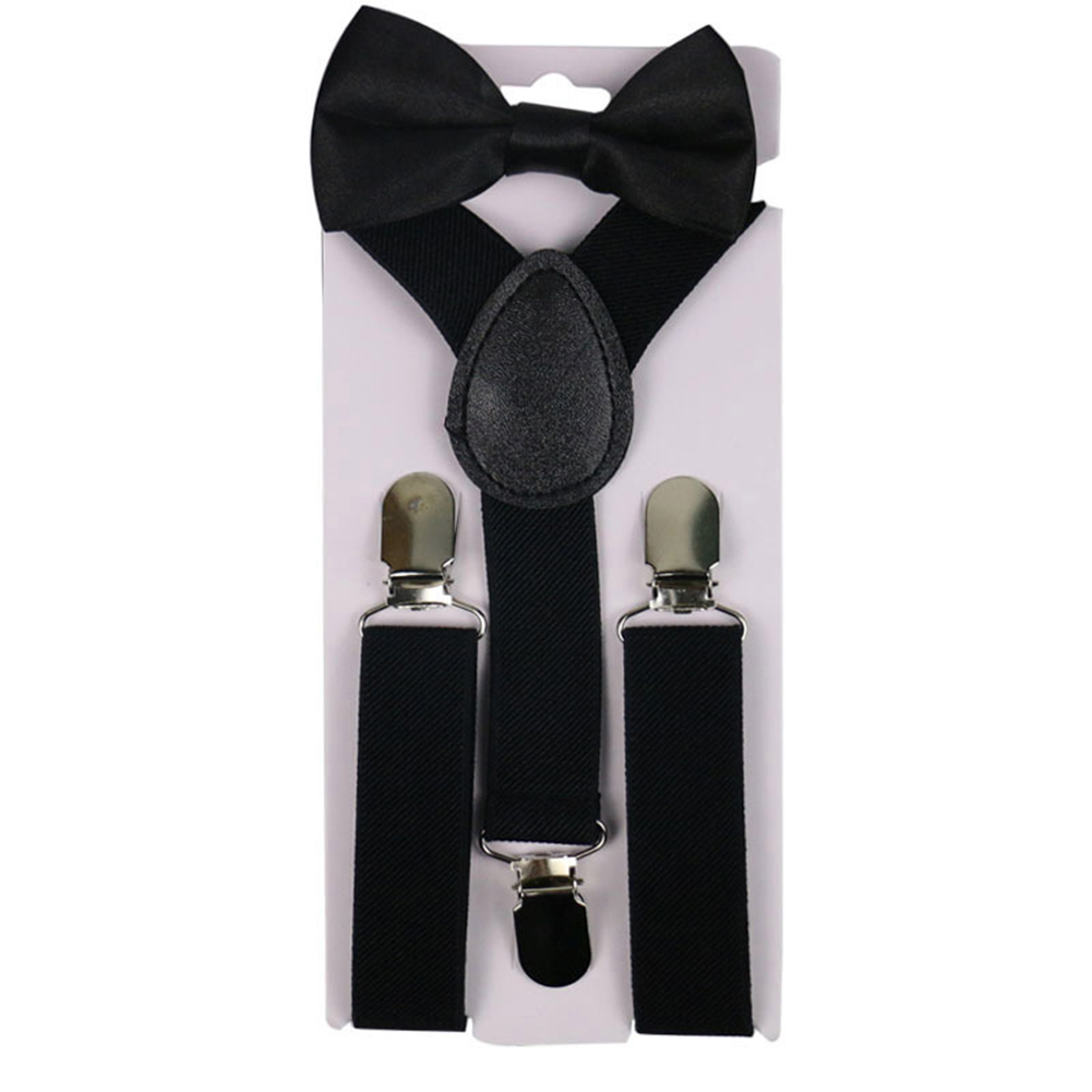 2Pcs/Set Suspender Tie Candy Color Y-Shape Boys Girls Adjustable Suspender Bow-knot Tie for Daily Wear Unisex Suspender Tie