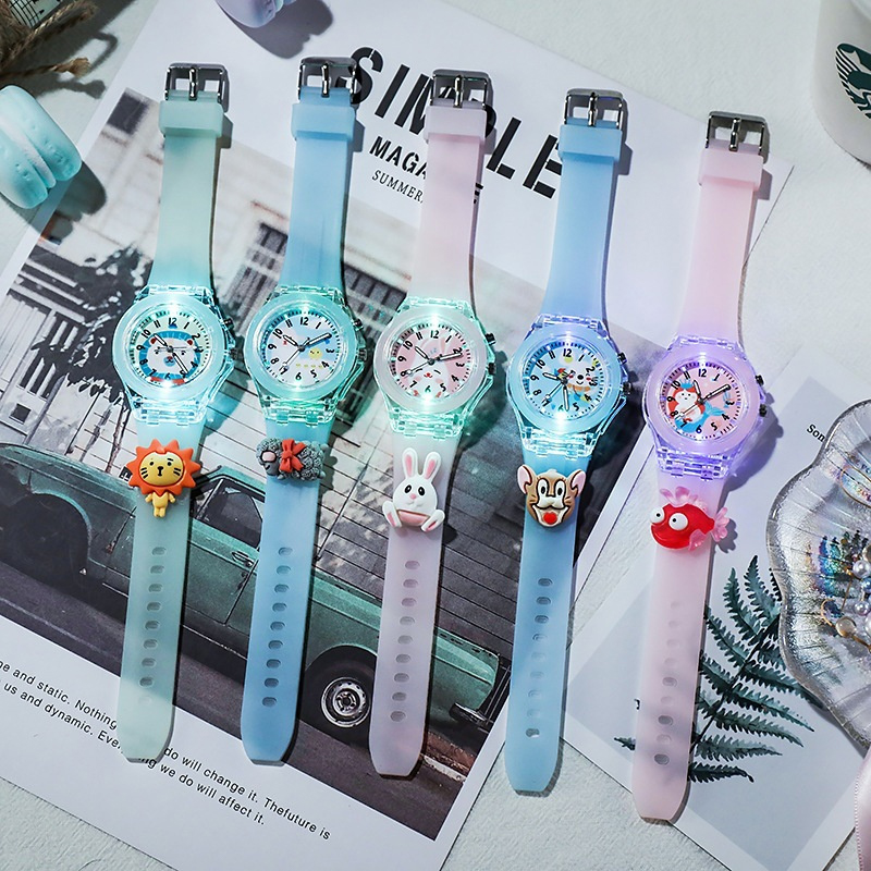 Sanrio Hello Kitty Watch Cartoon My Melody Kuromi Colorful Luminous Student Quartz Pointer Digital Watches Kids Holiday Gifts. 