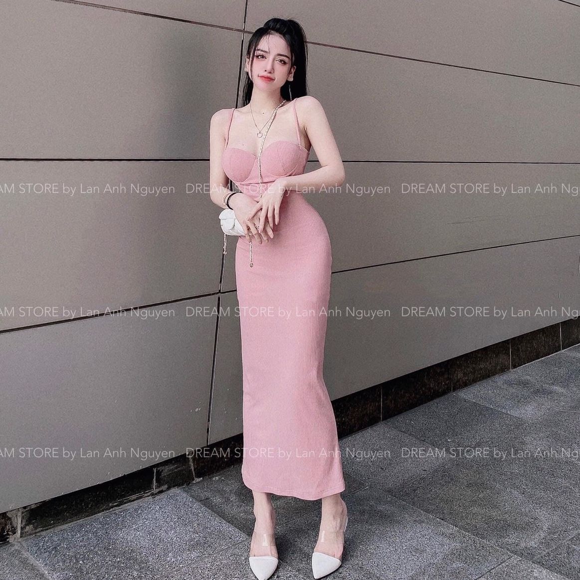Đầm Body 2 Dây Cúp Ngực Chất Thun Gân Thích Hợp Mặc Đi Tiệc Đi Làm Đi Chơi