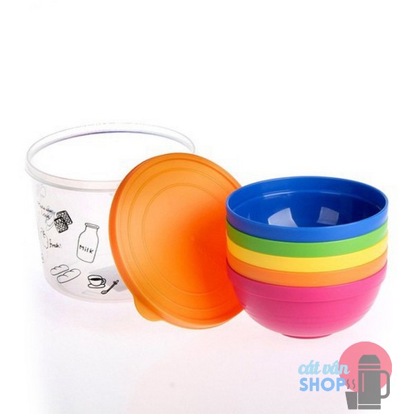 Bộ 5 chén nhựa Lock&Lock dành cho bé Rainbow HPP511S5