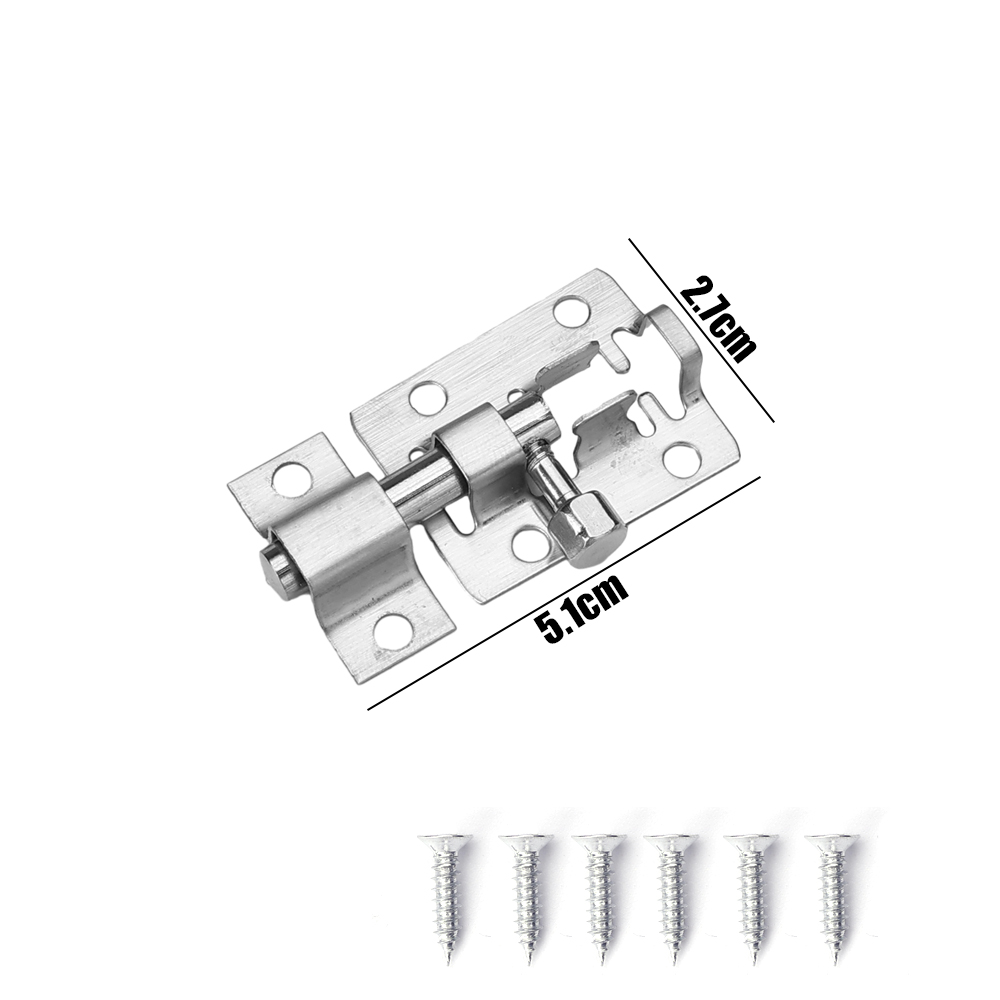1.5-6 Inch Long Silver Stainless Steel Door Latch Solid Sliding Lock Bolt Latch Hasp Staple Window Cabinet Gate Safety Lock Door Bolts
