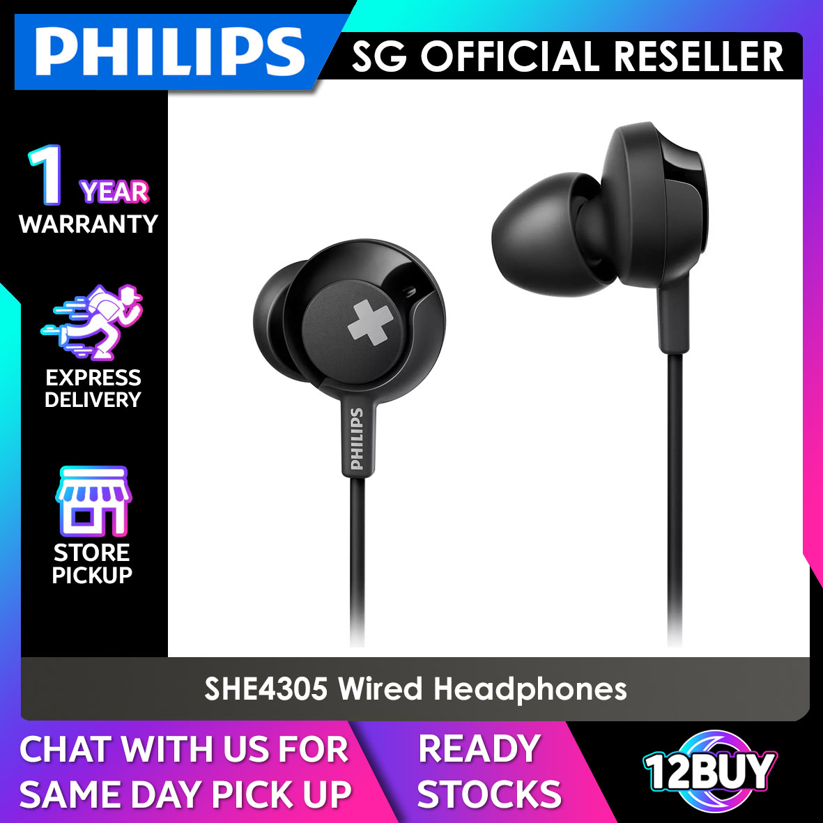 Philips SHE4305 Wired Earphones 