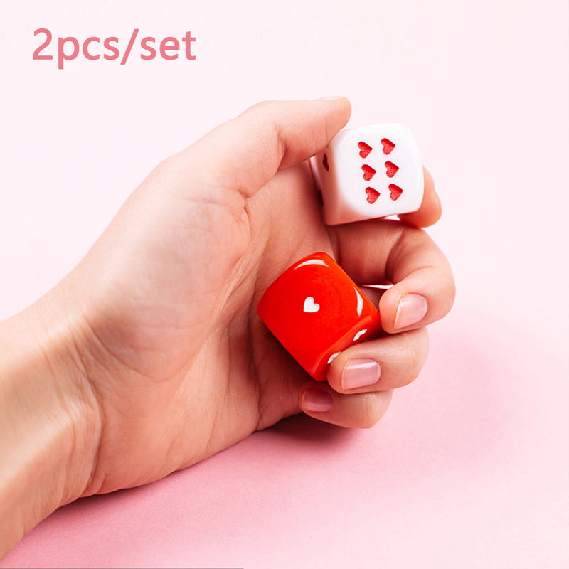 Dice Set, Acrylic Playing Dice With Heart-Shaped Dots, 6