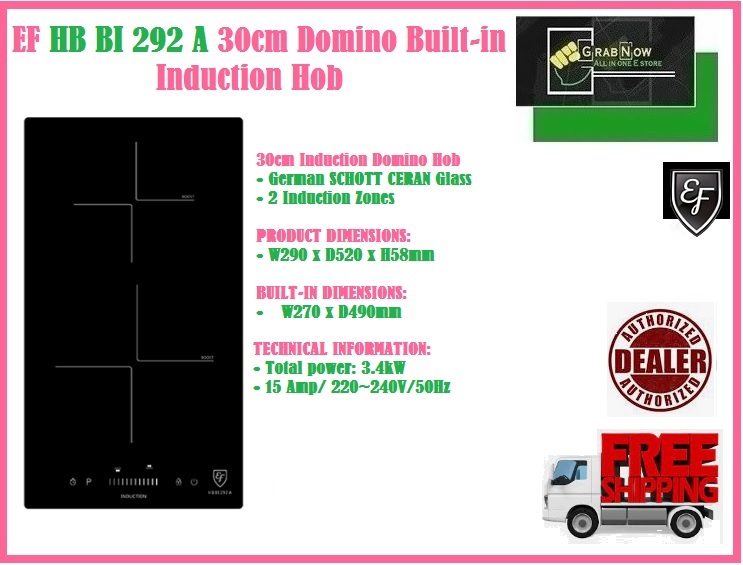 EF HB BI 292 A 30cm Domino Builtin Induction Hob German SCHOTT CERAN