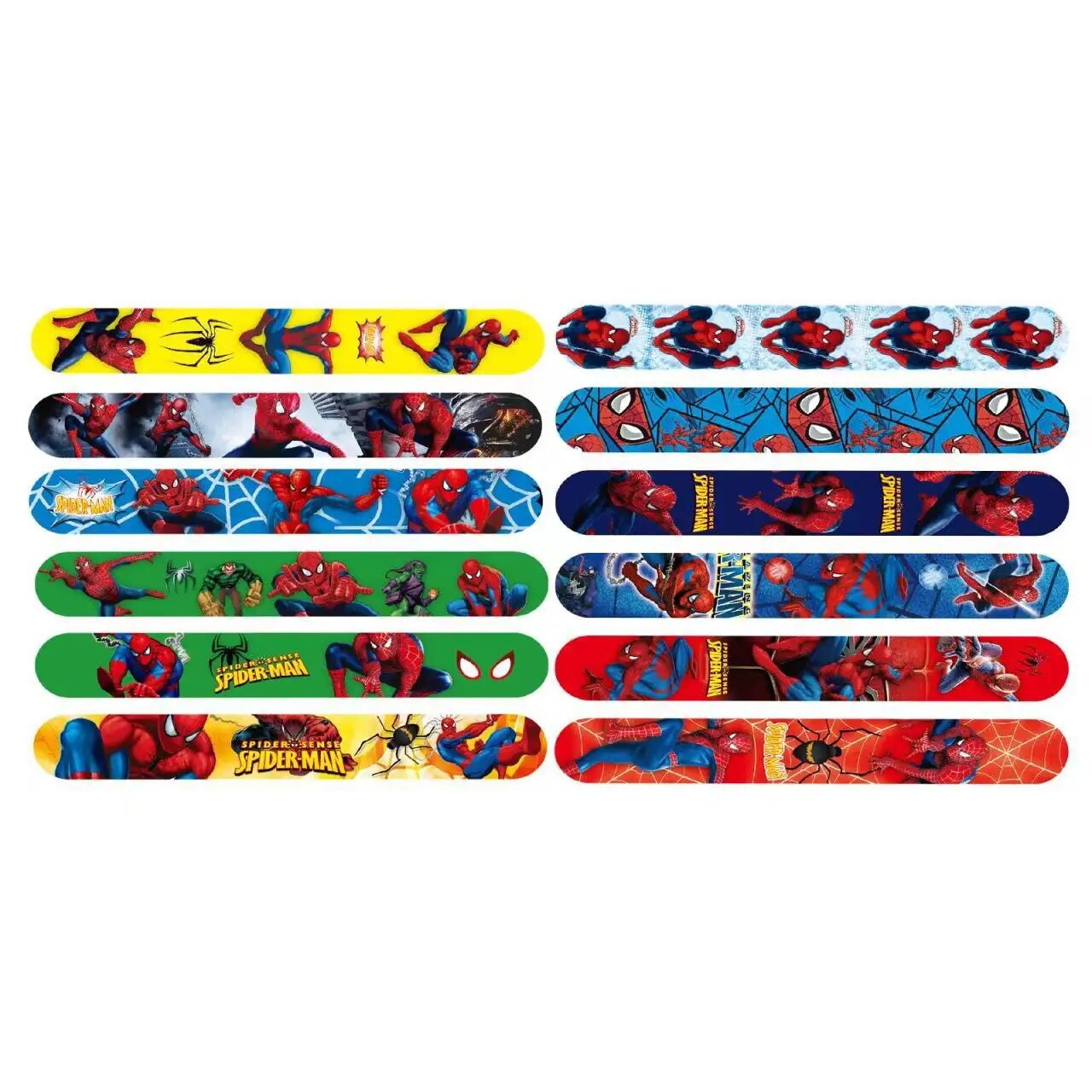 3/6/12pcs Spiderman Wristband Anime FigureWristband Child Slap Band Puzzle Kids Toys Boys Girls Christmars Gifts. 