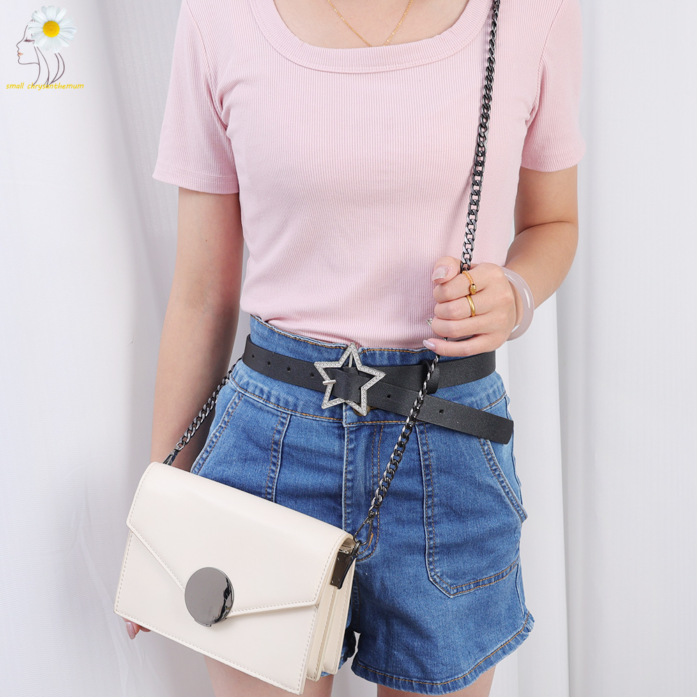 [Small Chrysanthemum] 120cm Bag Strap Chain Replacement Shoulder Cross Bag Strap Extended Metal Flat Chain Strap with Buckles DIY Bag Accessories