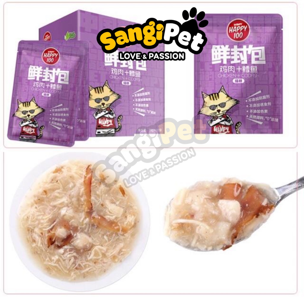 Pate wanpy happy 100 cho mèo gói 70g - pate cho mèo 6 vị hấp dẫn