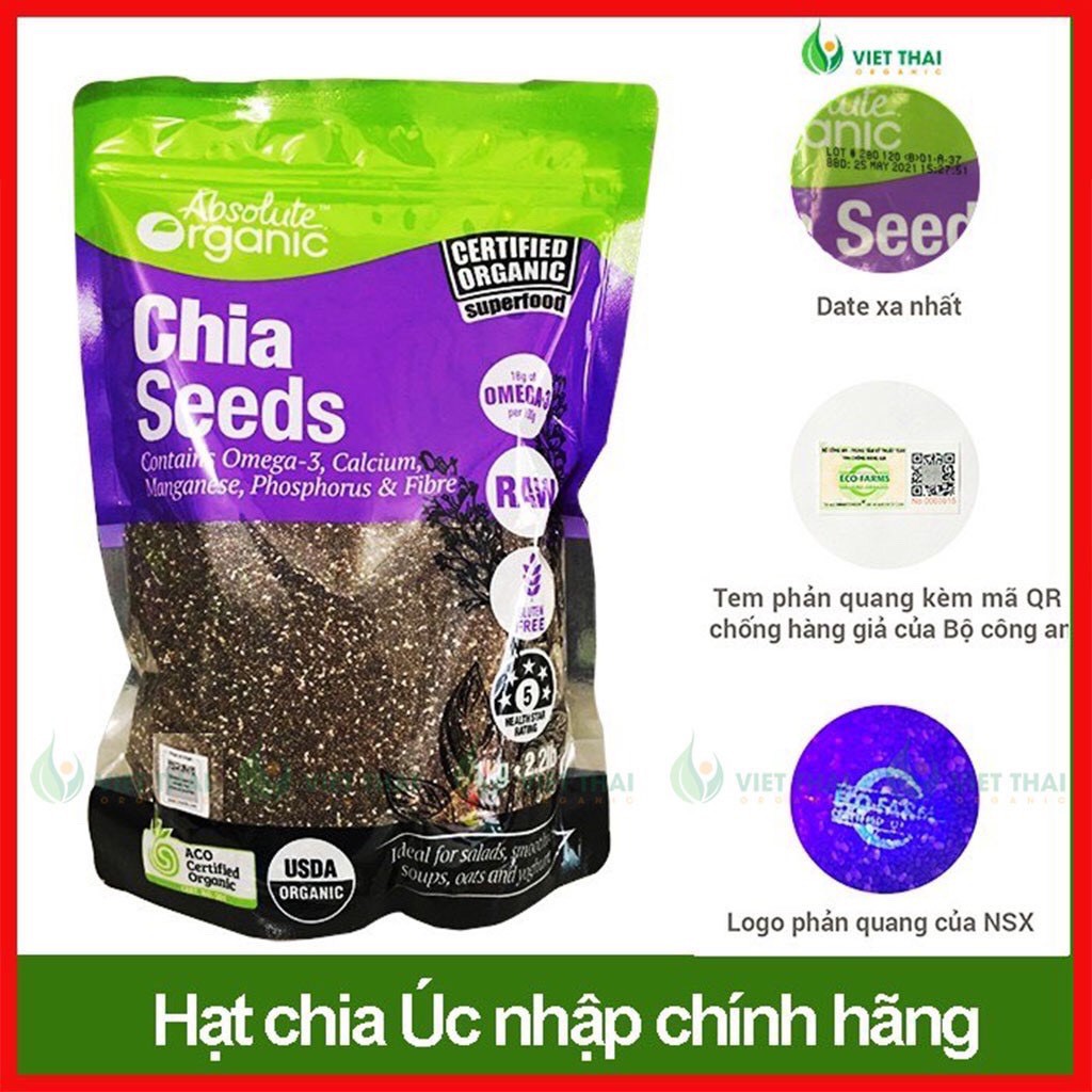 Hạt Chia Úc Phân Lẻ Gói 100Gram hạt chia hữu cơ