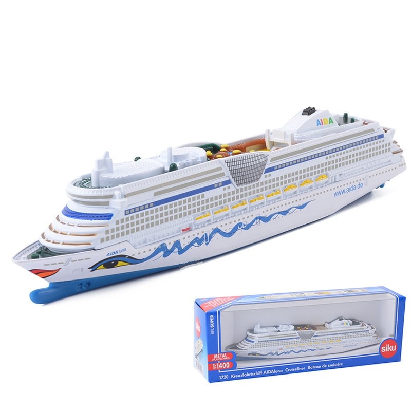 “：{》： siku 1720 1723 1724 1726 toy diecast metal model 1:1400 scale aida mein schiff 3 luxury cruise civilian ship collection gift kid