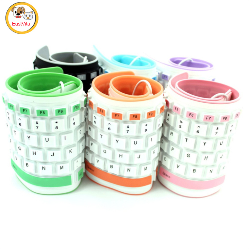 Portable Silent Foldable Silicone Keyboard Usb Flexible Soft Waterproof Roll Up Keyboard For Pc Laptop