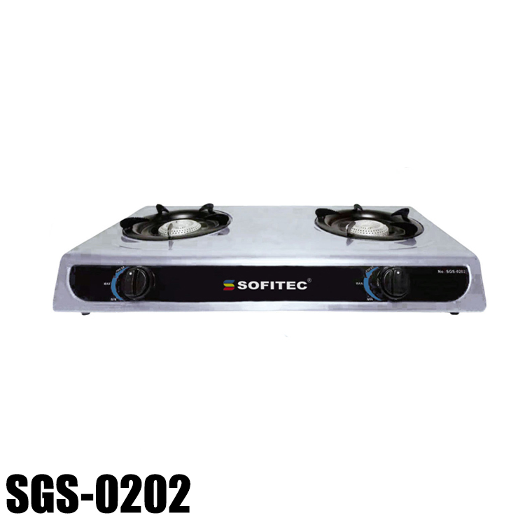 SOFITEC Heavy Duty Double Burner Gas Stove Stainless Body with ...