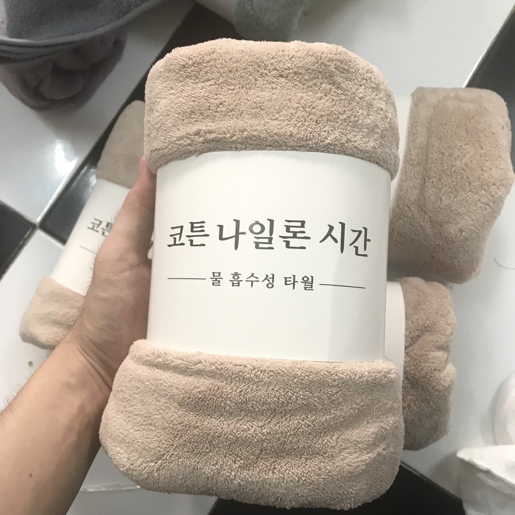 Khăn tắm lông cừu Hàn Quốc siêu mềm mịn, thấm nước tốt, an toàn cho da, kt 70x140cm