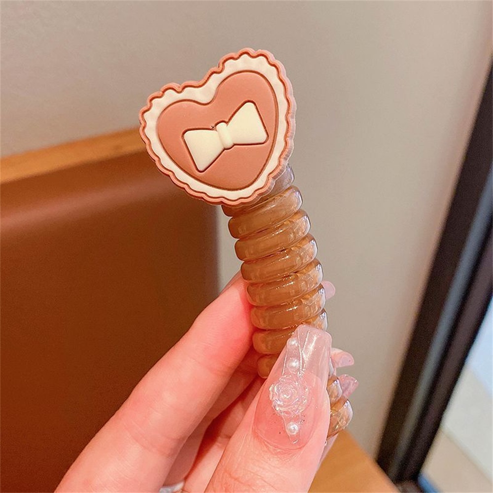 Yanqueen Telephone Wire Hair Ring Little Girl Curly Ponytail Girl High Elastic Hair Rope Girl