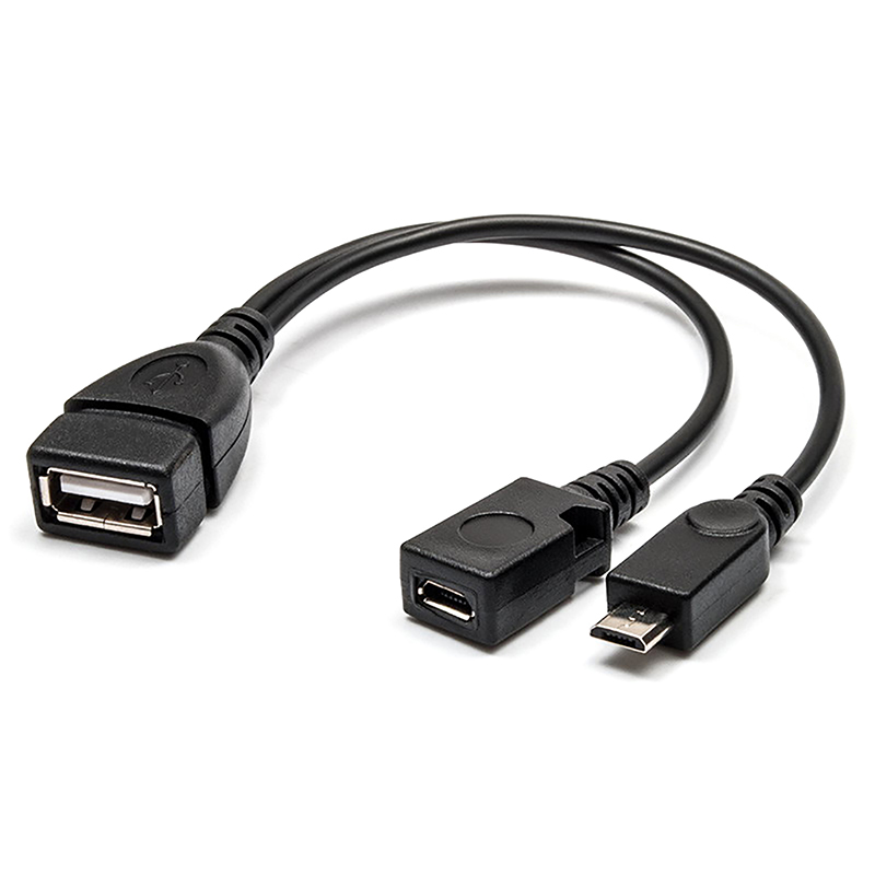 1Pc 20cm 2 In 1 Micro USB Host Power Y Splitter USB 2.0 Port Terminal Adapter OTG Cable. 