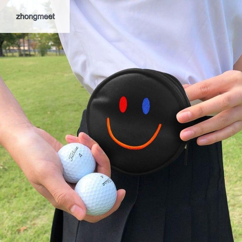 ZHONGMEET 4 Balls Capacity Polyester Golf Waist Bag Tee Holder with Metal