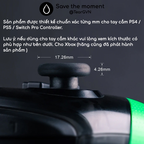 Bộ nút bọc Analog Skull & Co cho tay cầm Switch Pro Controller / PS5 / PS4 - Vỉ 3 cặp