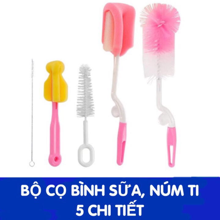 Bộ 5 món cọ rửa ly bình tiện lợi