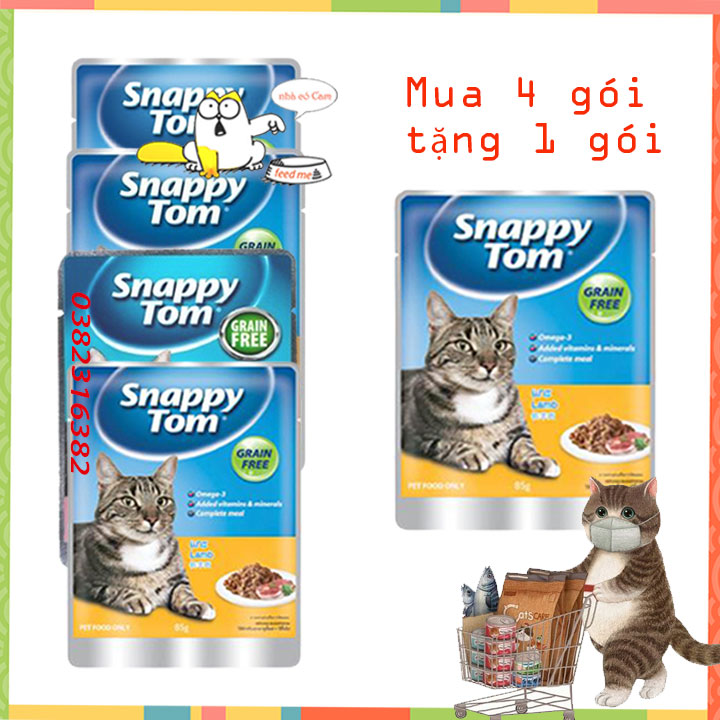 [ Mua 4 tặng 1 ] pate snappy tom 85gr 4 vị thơm ngon