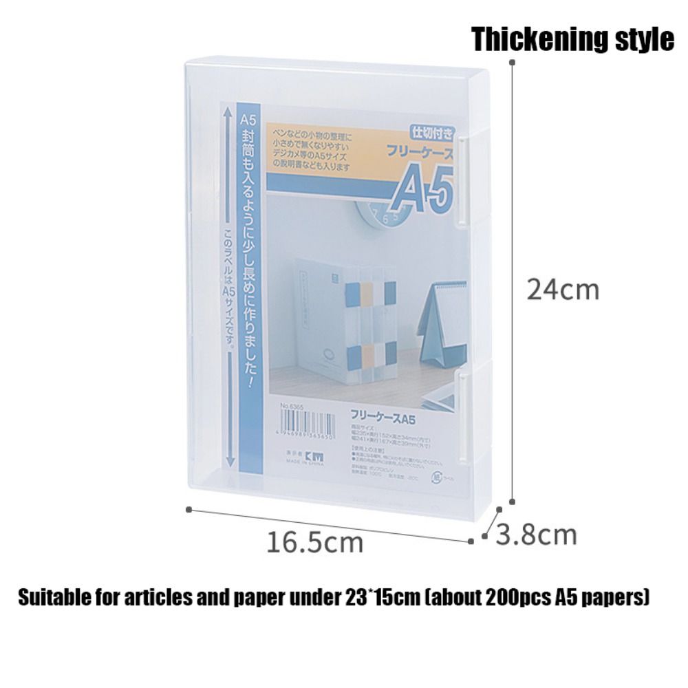 Office Stationery Transparent A4 File Box Portable Simple a5 Organize ...