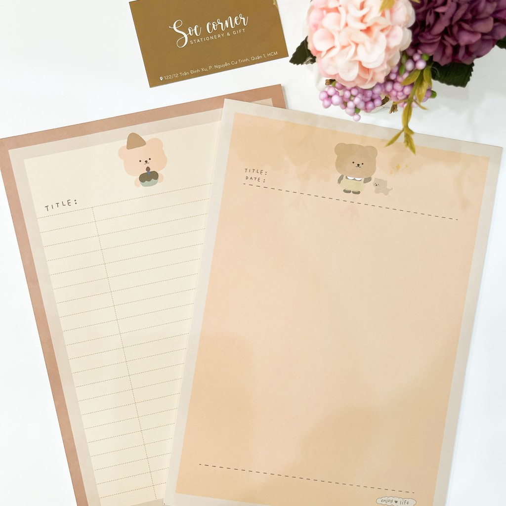 Xấp giấy Note / Ghi chú size B5 Nấu nâu