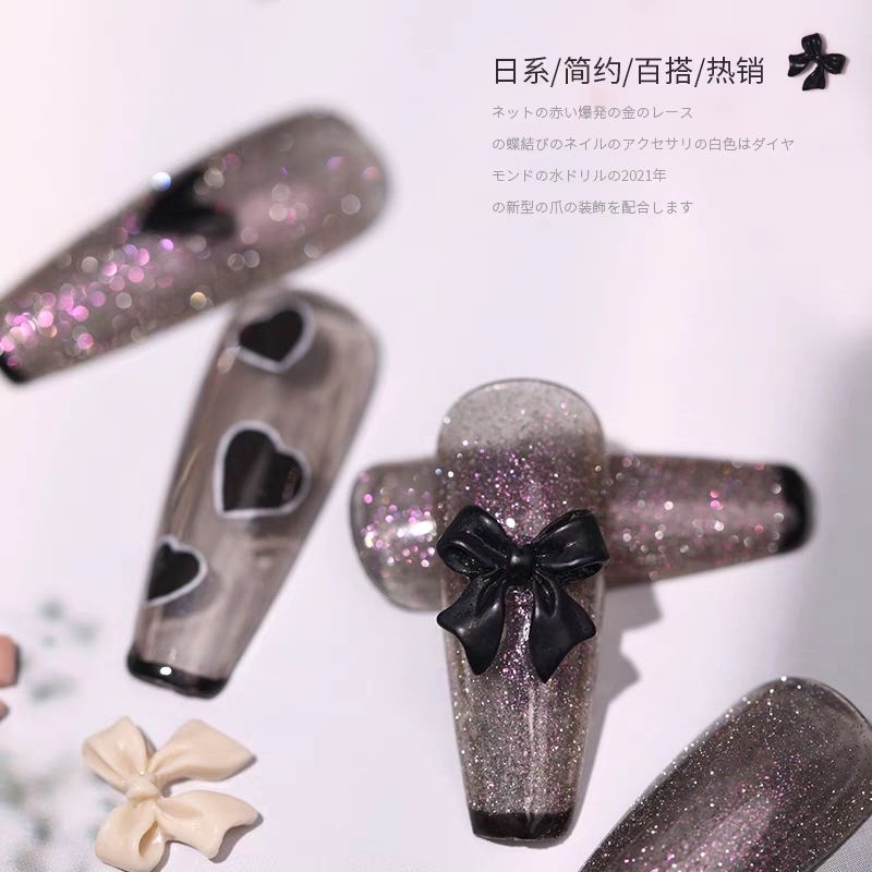 Set nơ 2 cánh nhiều màu trang trí đính móng nail
