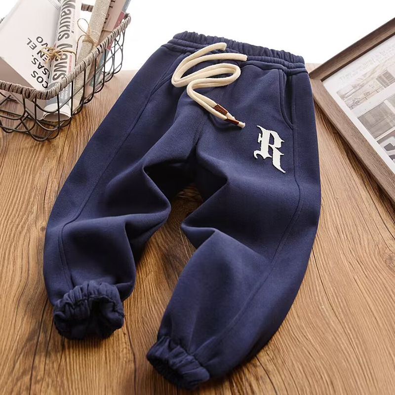HS Boys' casual pants Children's solid color sports trousers Loose sweatpants