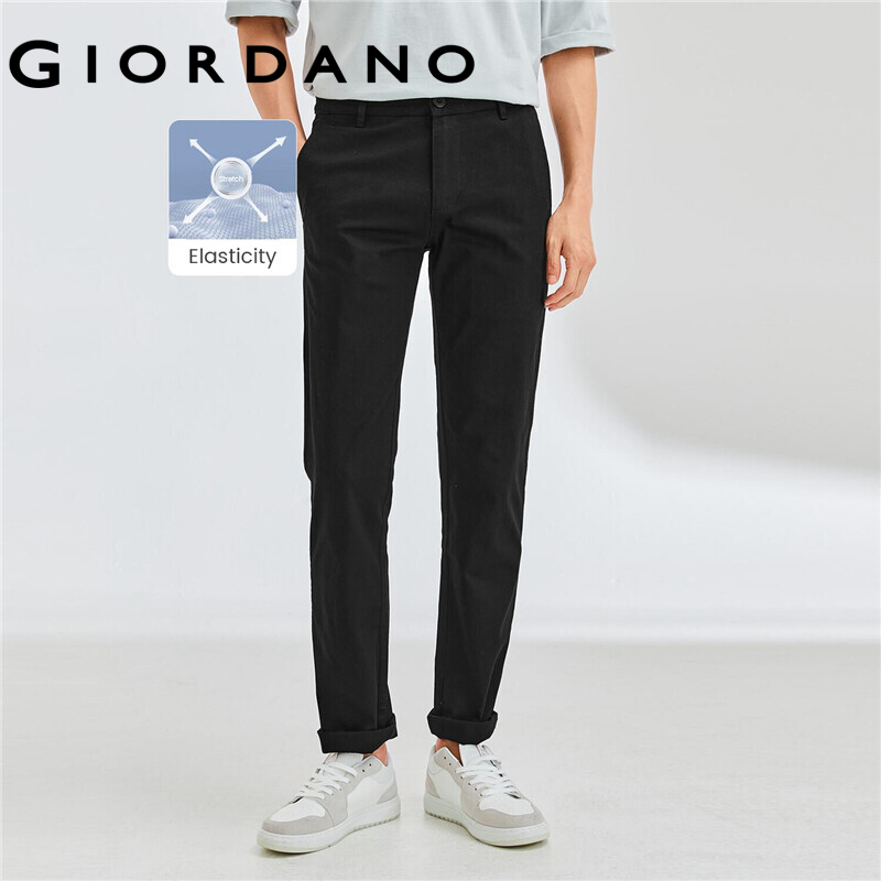 Giordano Men Pants Cotton Khaki Pants 