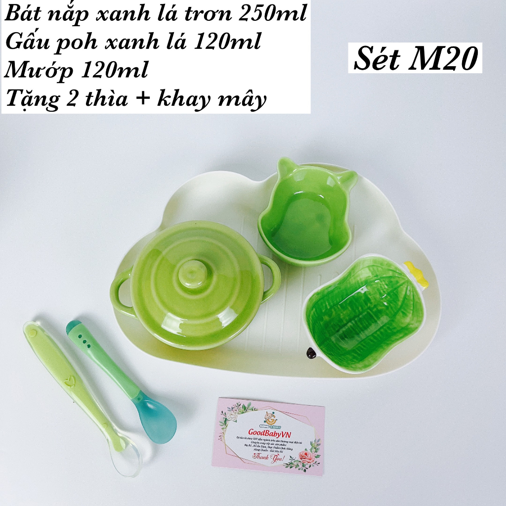 Combo ăn dặm,Sét bát ăn dặm gồm khay đựng ,3 bát đủ size cho bé Goodbabyvn CBA