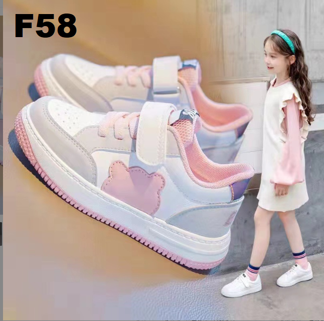 Giày thể thao mặt gấu cho bé gái F58 hồng
