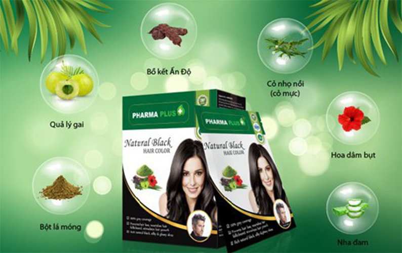 Nhuộm tóc thảo dược Pharma Plus (hộp 6 gói)