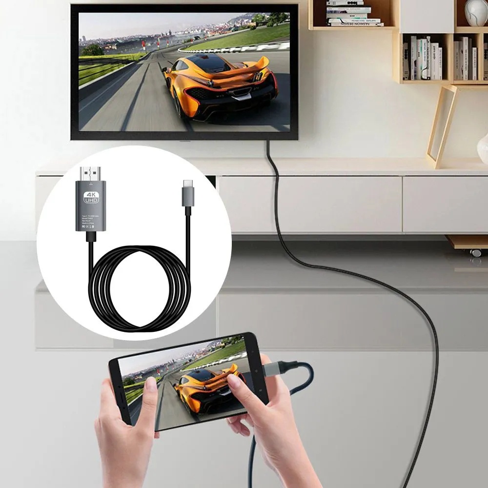 2m 4K @ 60Hz HDMI chiếu Cáp Dock USB Loại C đến 4K HDMI Thiết bị chuyển đổi dây cáp cho MacBook Pro Samsung không khí Xiaomi Lenovo