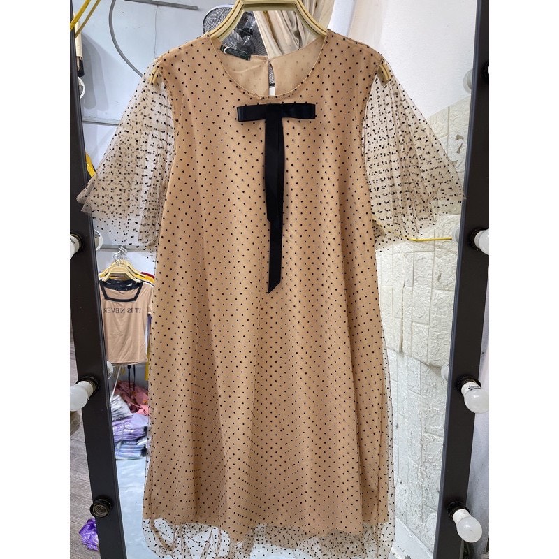 Đầm Bầu Babydoll Chấm Bi Cực Xinh