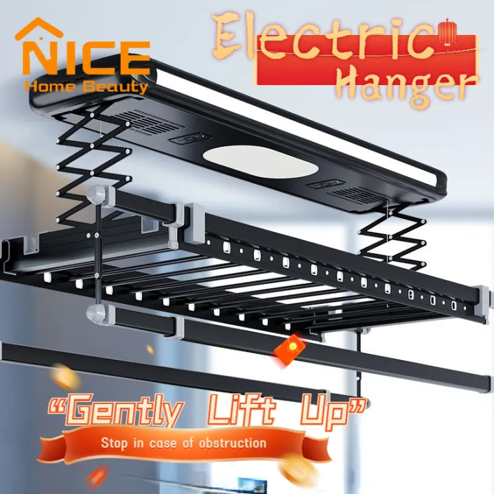 Modern Electric Ceiling Clothes Hanger Automated Laundry Rack Electric Clothes Drying Rack Rak Pengeringan Elektrik 电动晾衣架