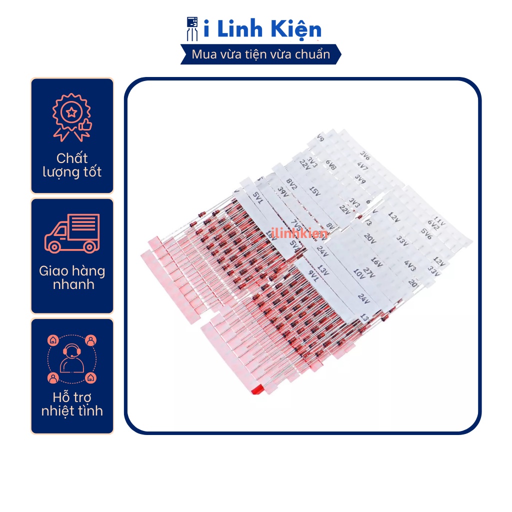 Diode zener 1w 16v 1n4745a 10 chiếc