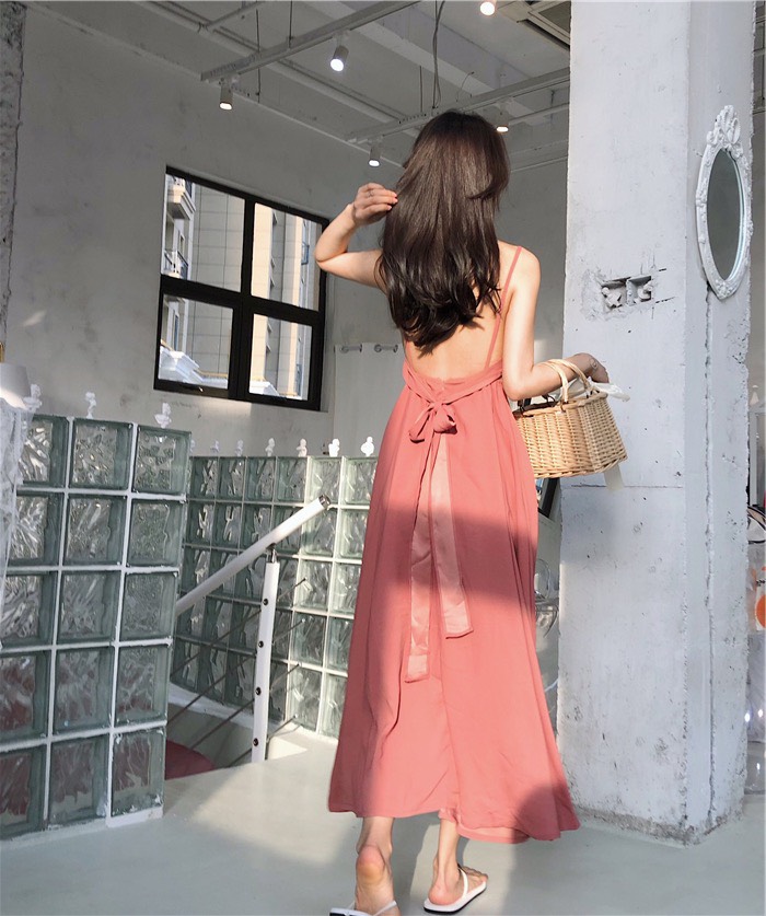 Đầm Maxi 2 Dây Nơ Lưng Cực Xinh