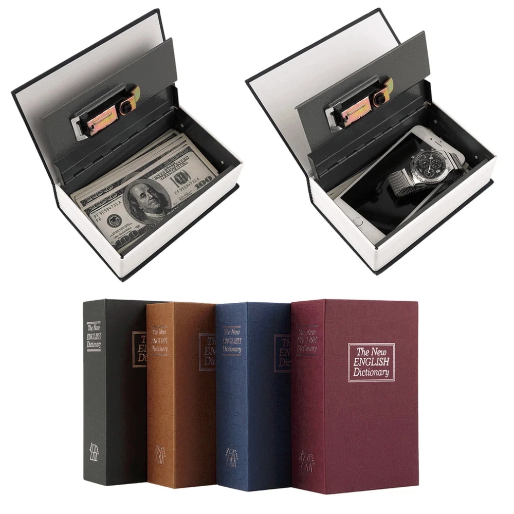 Red,Small Dictionary Book Secret Hidden Security Safe Lock Cash Money Jewellery Locker Box 