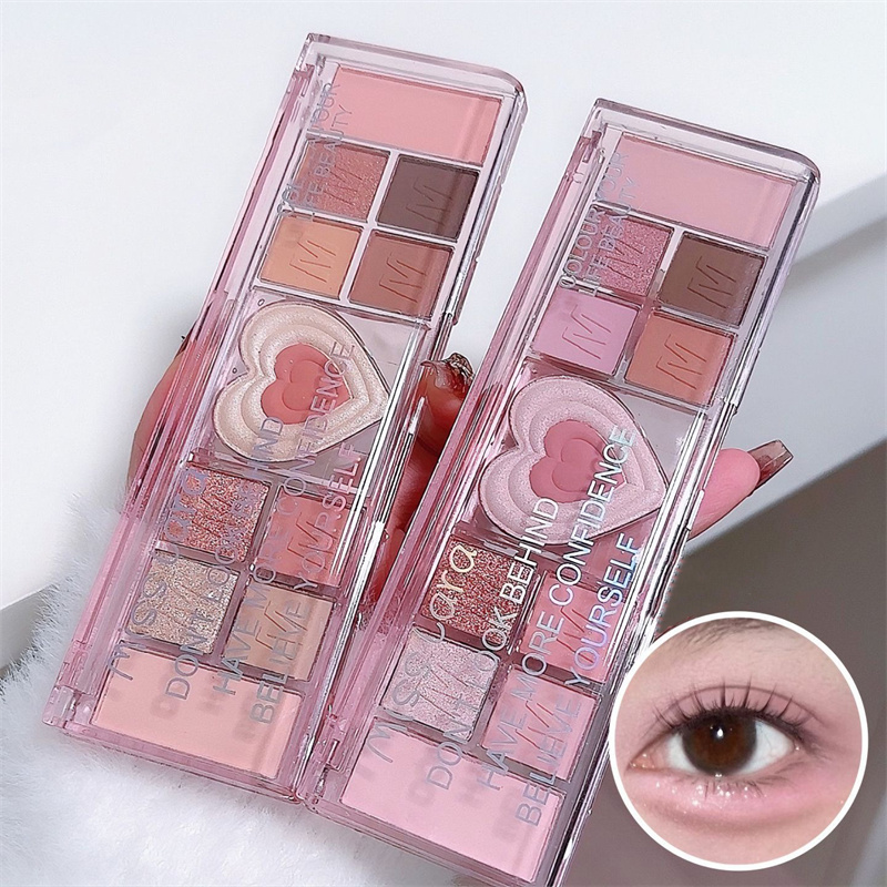 Cosmetics%20Matte%20Saturation%20Cool%20Tone%20Natural%20Eyeshadow%20Pink%20Heart%2012%20Color%20Palette%20Low%20Eyeshadow%20Tray%20Brown%20Korean%20Cosmetics%20-%20Image%203