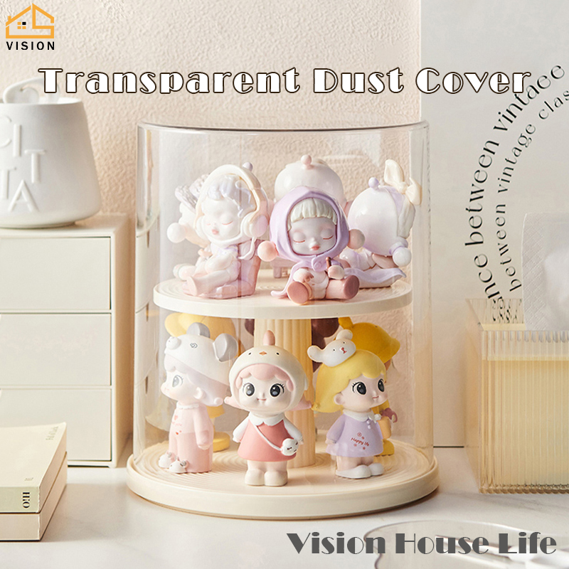 Tầm Nhìn 360 ° Xoay Hiển Thị Trường Hợp Với Rõ Ràng Bìa hai lớp Đồ chơi búp bê Lưu Trữ Hộp Bộ Sưu Tập Hộp đồ chơi sưu tập Hiển Thị Đứng Với nắp trong suốt Chống Bụi