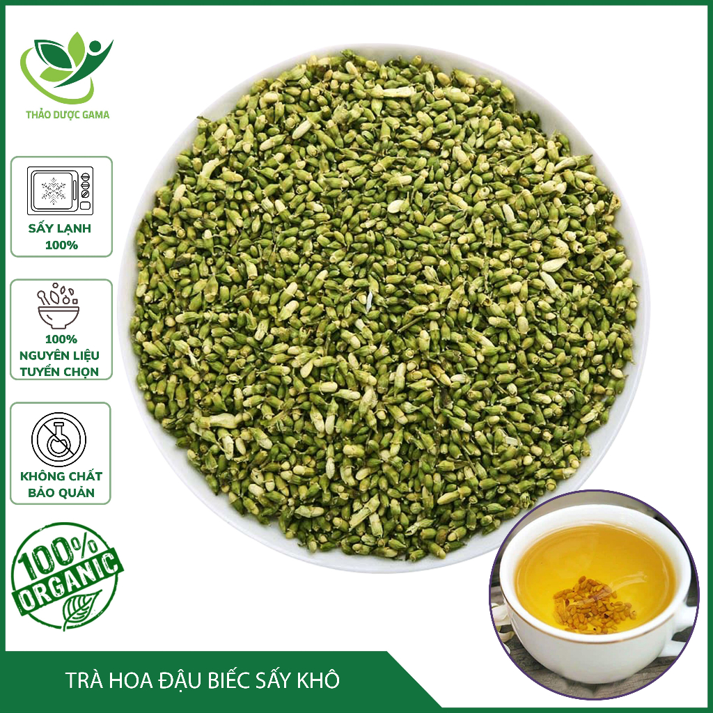 Trà hoa hòe sấy khô nguyên nụ giúp thanh nhiệt giảm mỡ máu ổn định huyết áp gói 200gr thảo mộc gama