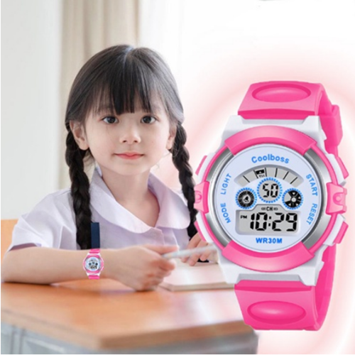 Đồng hồ bé trai bé gái đèn led 7 màu