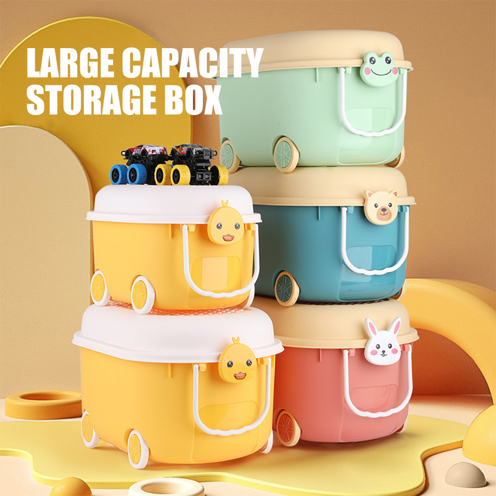 Đa chức năng Stackable lưu trữ đồ chơi hộp bánh xe container tổ chức gia dụng hoạt hình đồ ăn nhẹ túi đựng đồ lặt vặt đựng quần áo hộp đựng có nắp